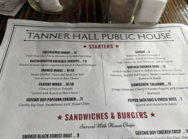 Tanner Hall Public House menu