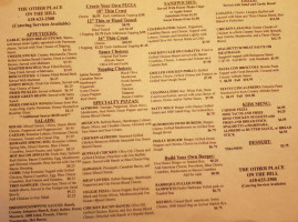 The Other Place On The Hill menu