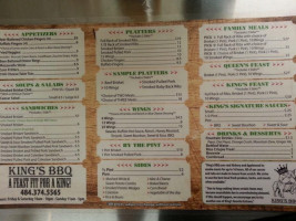 King's Bbq menu