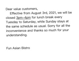 Fun Asian Bistro food