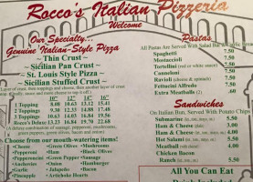 Rocco's Pizzeria menu