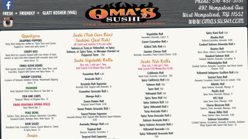 Oma's Sushi And Grill menu