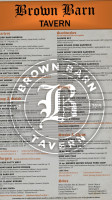 Brown Barn Tavern menu