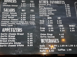 Zeppes Pizza Subs menu