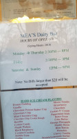 M E A's Dairy menu