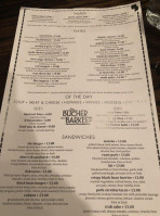 The Butcher And Barkeep menu
