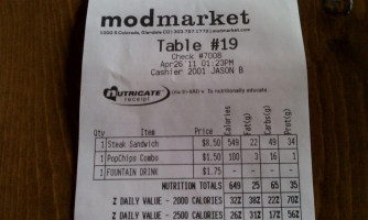 Modern Market Eatery menu