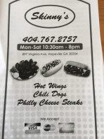 Skinny's menu