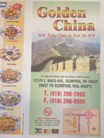 Golden China menu