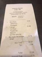 Barro's Pizza menu