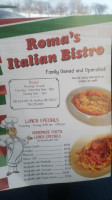 Romas Italian Bistro menu