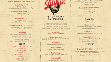 Lily P's Fried Chicken Oysters menu