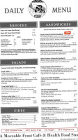 A Moveable Feast Cafe Health Food Store menu
