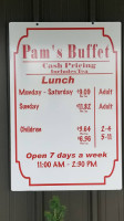 Pam's Restaurant & Banquets menu