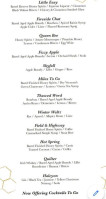 Bee's Knees Whiskey menu