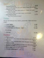 Miguel's Taqueria menu