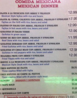 Tacqueria El Paisano No 1 menu