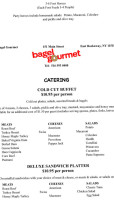 Bagel Gourmet menu