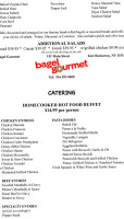 Bagel Gourmet menu