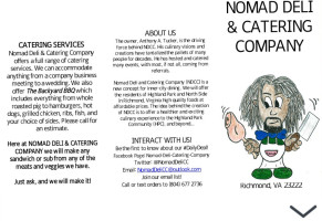 Nomad Deli Catering Company menu