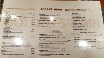 Golden Safari menu