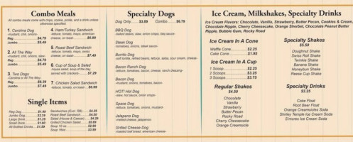 The Shake-n-dog menu