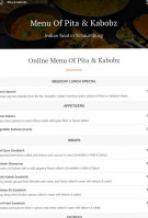 Pita And Kabobz menu