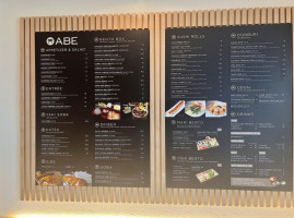 Abe Japanese menu