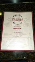 Yannis Pizza menu