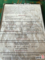 Pickle Bill's Lobster House menu