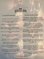 Embers Wood Fired Pizza menu