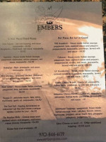 Embers Wood Fired Pizza menu
