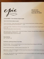 Epic Catering And Eatery menu