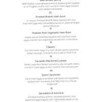 Tiramisu Bistro menu