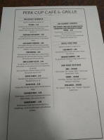 Perk Cup Cafe menu