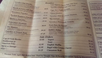 Greunke's First Street Inn Dining menu