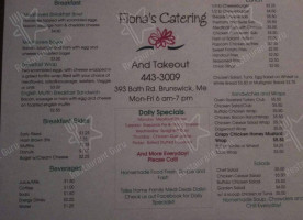 Fiona's menu