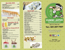 Yummi Japan menu