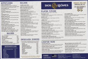 Dos Leones menu