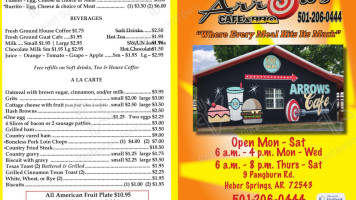 Arrows Cafe And Bbq menu