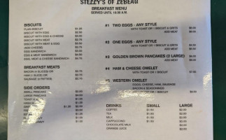 Stelly's menu