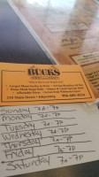 Buck's menu