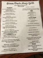 Iowa Park Hwy Grill menu