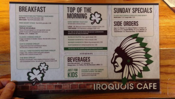 Iroquois Cafe menu