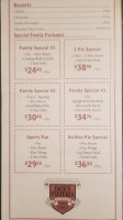 Jack's Pizzeria menu