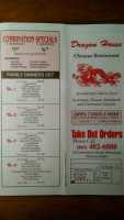 Dragon House Restaurant menu