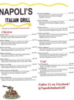 Napoli's Italian Grill menu