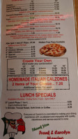 Cavoni's Pizza Grinders menu