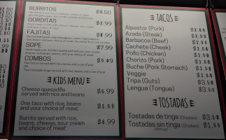 Taqueria El Rincon menu