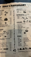 Sissy's menu